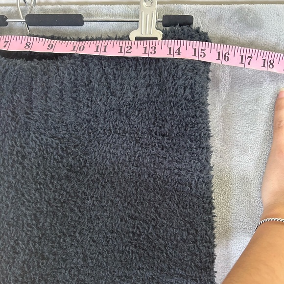 Skims black cozy knit boucle fuzzy teddy wide leg stretch lounge pants - Picture 10 of 12